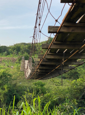 bridge that connects communities in central Haiti