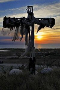 The mass grave cross.