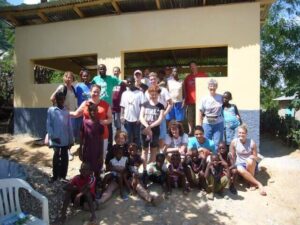 In front of the new Sewing Center!