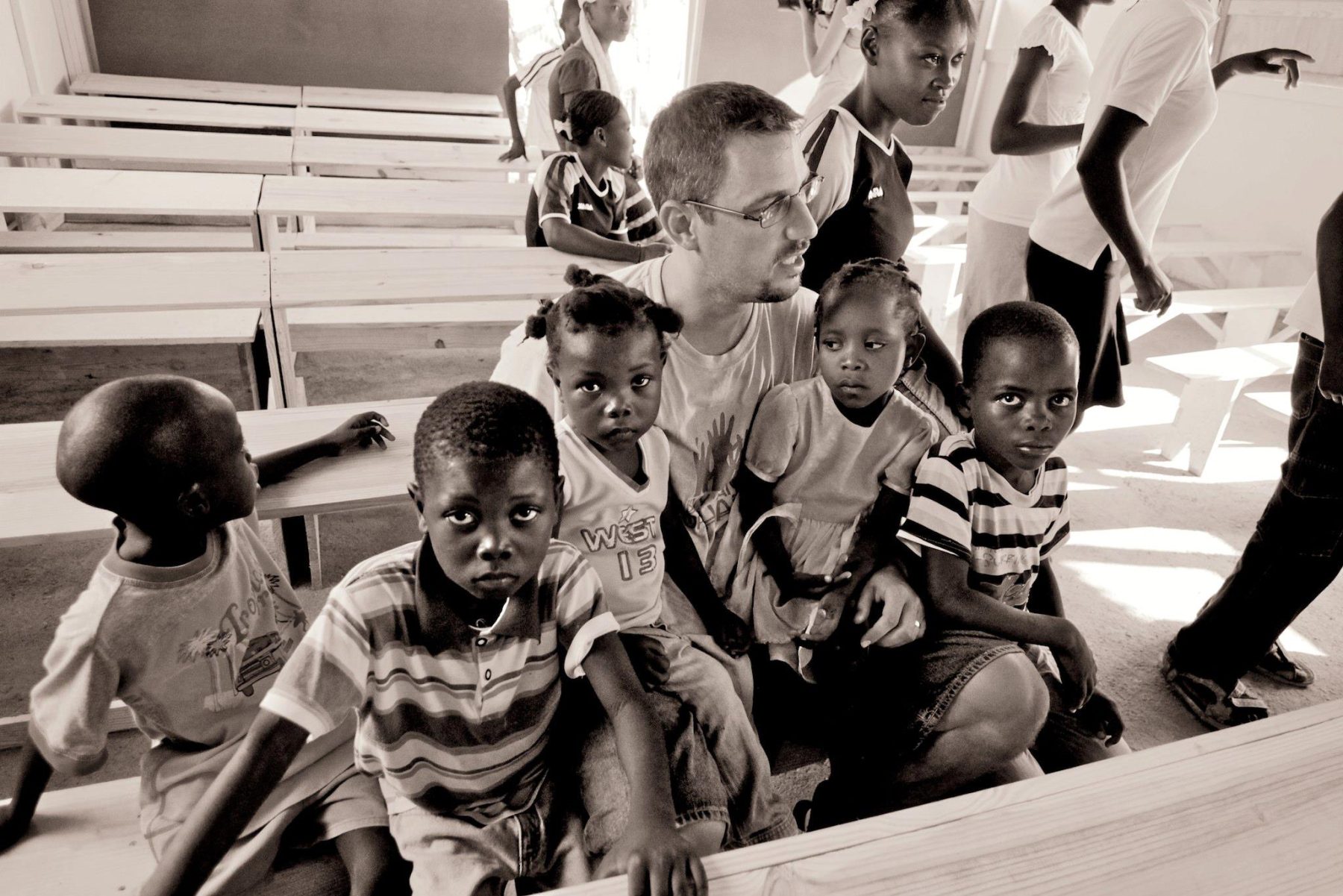 2012 - Tim and Kids - B&W