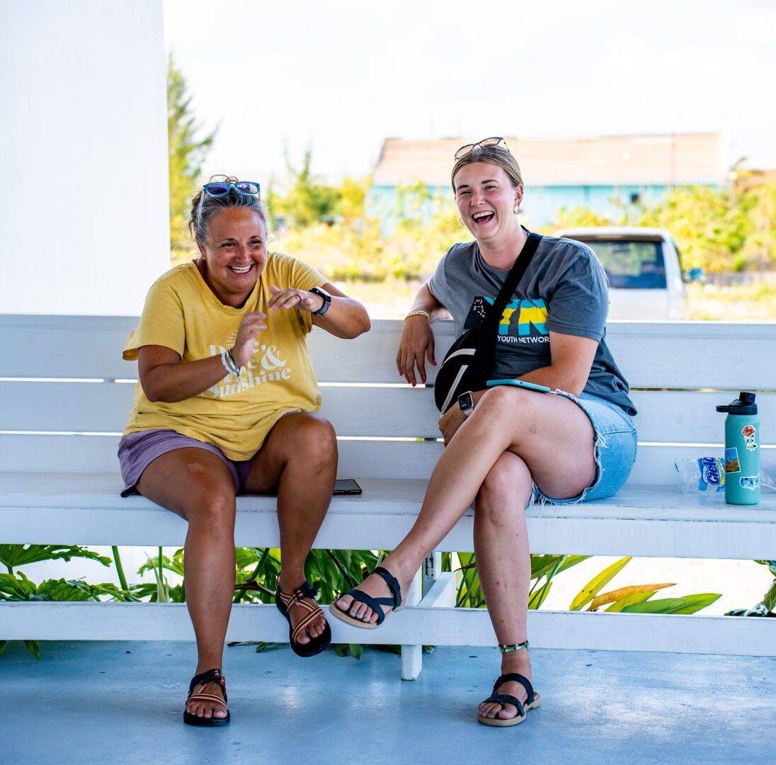 ManyHandsForAbaco_KirkofthePines_LauraandCarrielaughing_2023